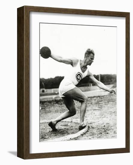 Discus Thrower at the Berlin Olympic Games, 1936-null-Framed Photographic Print