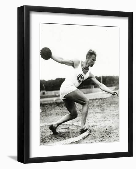 Discus Thrower at the Berlin Olympic Games, 1936-null-Framed Photographic Print