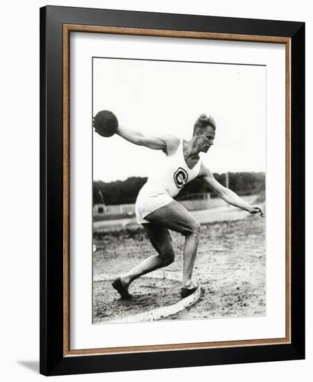 Discus Thrower at the Berlin Olympic Games, 1936-null-Framed Photographic Print