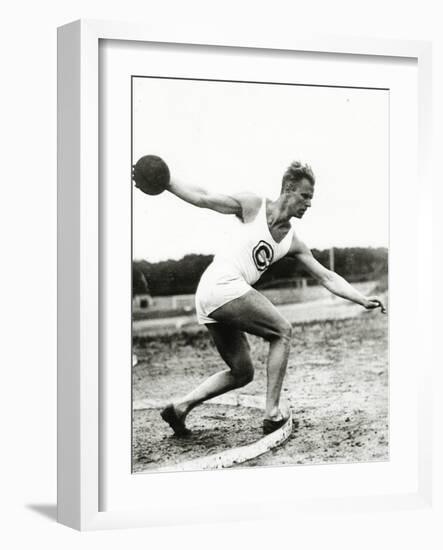 Discus Thrower at the Berlin Olympic Games, 1936-null-Framed Photographic Print