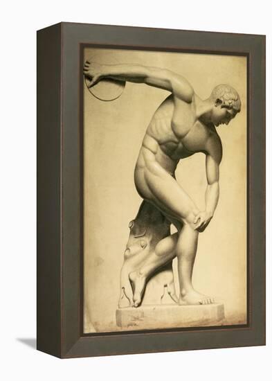 Discus Thrower, Drawing of a Classical Sculpture, C.1874-Evelyn De Morgan-Framed Premier Image Canvas