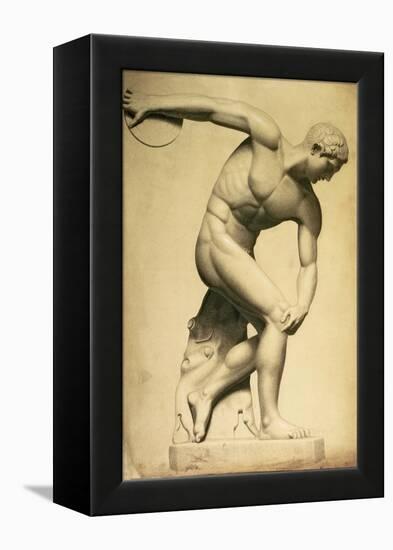 Discus Thrower, Drawing of a Classical Sculpture, C.1874-Evelyn De Morgan-Framed Premier Image Canvas