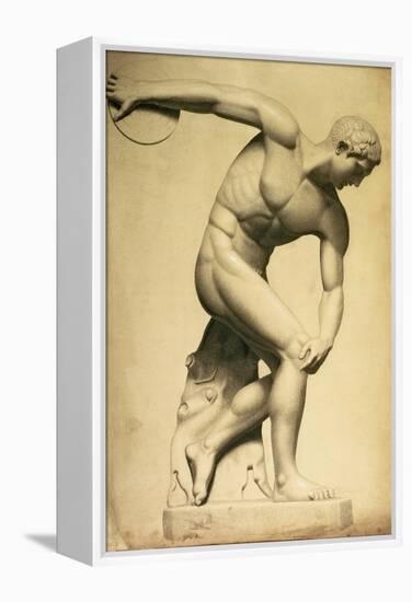 Discus Thrower, Drawing of a Classical Sculpture, C.1874-Evelyn De Morgan-Framed Premier Image Canvas