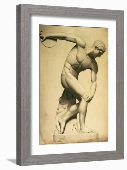 Discus Thrower, Drawing of a Classical Sculpture, C.1874-Evelyn De Morgan-Framed Giclee Print