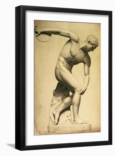 Discus Thrower, Drawing of a Classical Sculpture, C.1874-Evelyn De Morgan-Framed Giclee Print