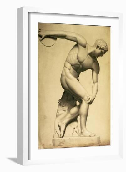 Discus Thrower, Drawing of a Classical Sculpture, C.1874-Evelyn De Morgan-Framed Giclee Print