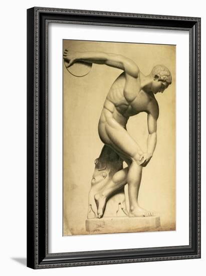 Discus Thrower, Drawing of a Classical Sculpture, C.1874-Evelyn De Morgan-Framed Giclee Print