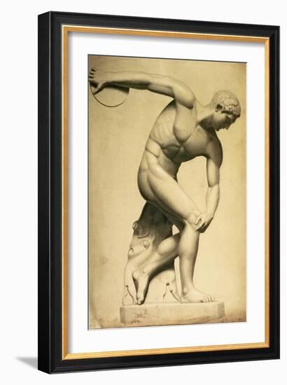 Discus Thrower, Drawing of a Classical Sculpture, C.1874-Evelyn De Morgan-Framed Giclee Print