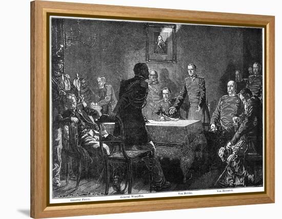 Discussing the Surrender of France after the Battle of Sedan, Franco-Prussian War, 1870-Georg Bleibtreu-Framed Premier Image Canvas