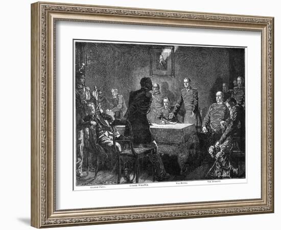 Discussing the Surrender of France after the Battle of Sedan, Franco-Prussian War, 1870-Georg Bleibtreu-Framed Giclee Print