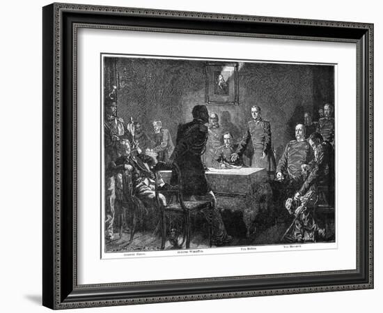 Discussing the Surrender of France after the Battle of Sedan, Franco-Prussian War, 1870-Georg Bleibtreu-Framed Giclee Print