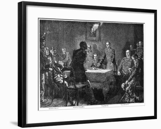 Discussing the Surrender of France after the Battle of Sedan, Franco-Prussian War, 1870-Georg Bleibtreu-Framed Giclee Print