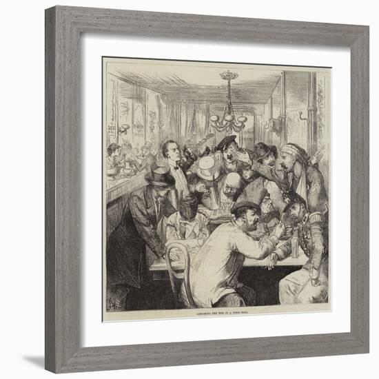 Discussing the War in a Paris Cafe-Frederick Barnard-Framed Giclee Print