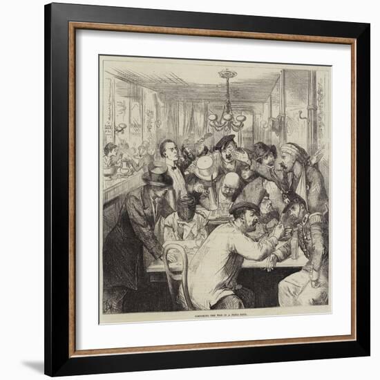 Discussing the War in a Paris Cafe-Frederick Barnard-Framed Giclee Print