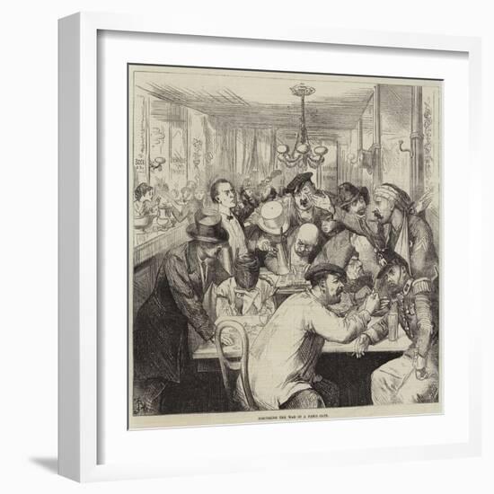 Discussing the War in a Paris Cafe-Frederick Barnard-Framed Giclee Print