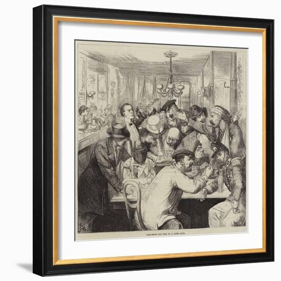 Discussing the War in a Paris Cafe-Frederick Barnard-Framed Giclee Print