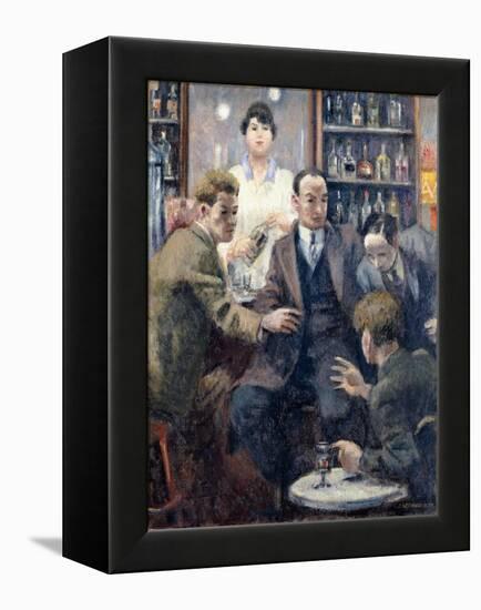 Discussion in a Bar, 1932 (Oil on Canvas)-Emil Cardinaux-Framed Premier Image Canvas