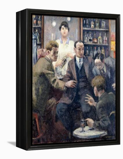 Discussion in a Bar, 1932 (Oil on Canvas)-Emil Cardinaux-Framed Premier Image Canvas