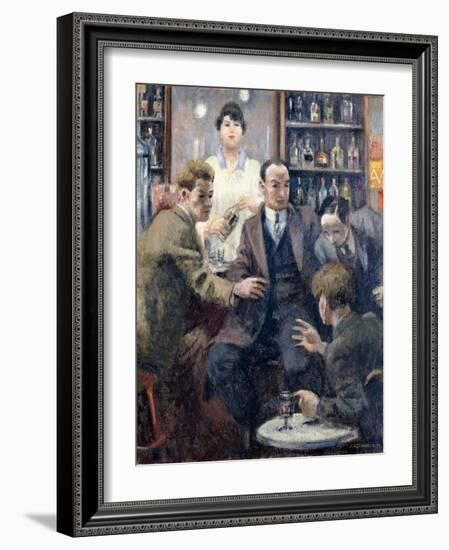 Discussion in a Bar, 1932 (Oil on Canvas)-Emil Cardinaux-Framed Giclee Print