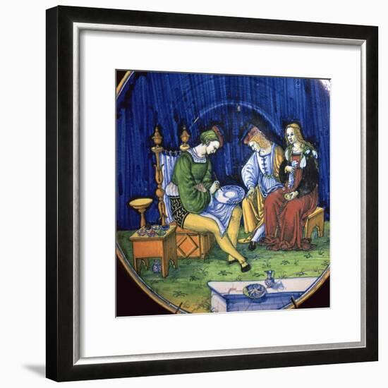 Dish known as the Portrait Painter, 15th century-Unknown-Framed Giclee Print