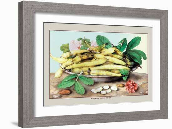 Dish of Broad Beans-Giovanna Garzoni-Framed Premium Giclee Print