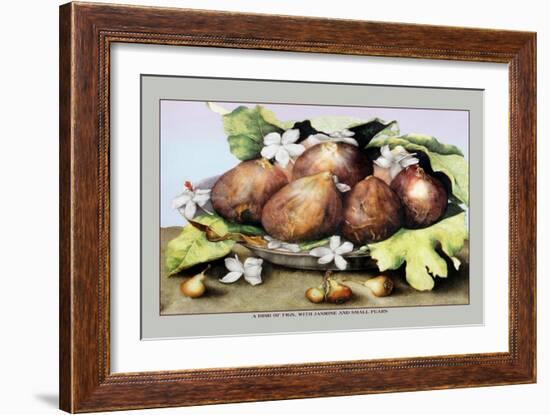 Dish of Figs with Jasmine and Small Pears-Giovanna Garzoni-Framed Art Print
