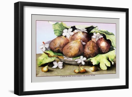 Dish of Figs with Jasmine and Small Pears-Giovanna Garzoni-Framed Art Print