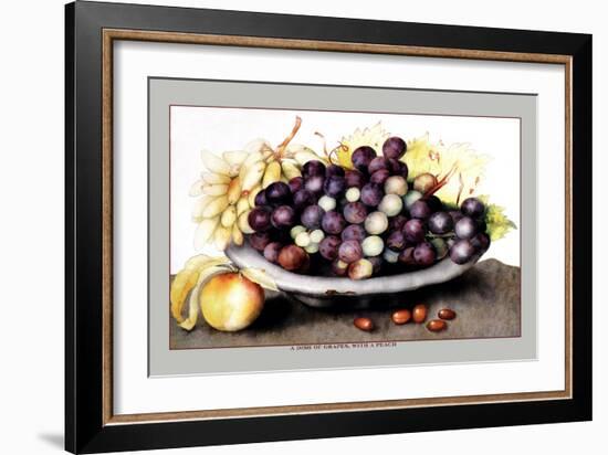 Dish of Grapes and Peaches-Giovanna Garzoni-Framed Art Print