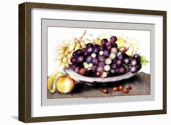 Dish of Grapes and Peaches-Giovanna Garzoni-Framed Art Print