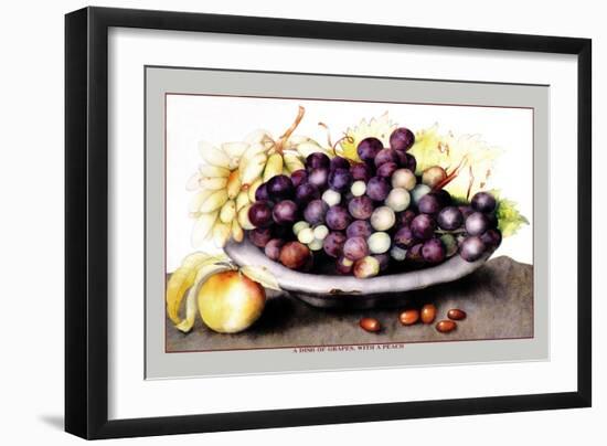 Dish of Grapes and Peaches-Giovanna Garzoni-Framed Art Print