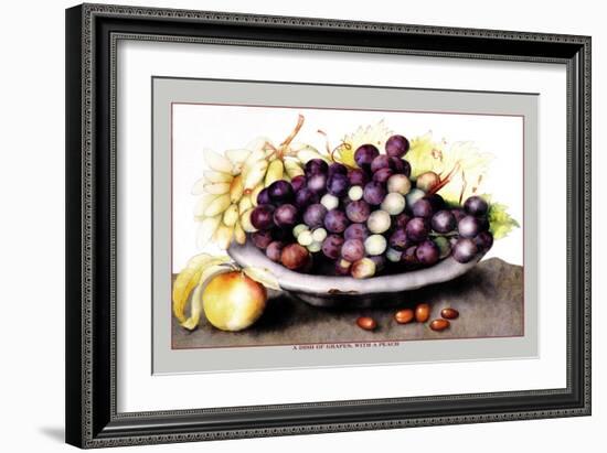 Dish of Grapes and Peaches-Giovanna Garzoni-Framed Art Print