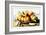 Dish of Peaches with a Cucumber-Giovanna Garzoni-Framed Art Print