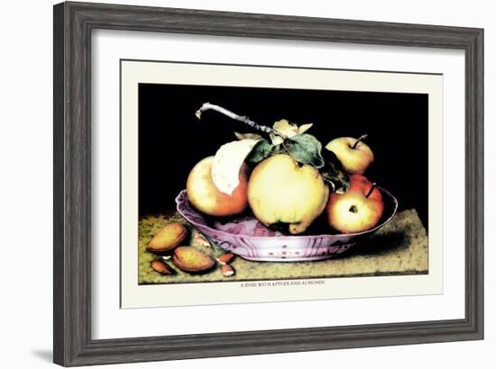 Dish with Apples and Almonds-Giovanna Garzoni-Framed Art Print