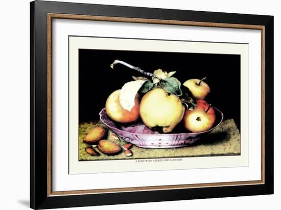 Dish with Apples and Almonds-Giovanna Garzoni-Framed Art Print