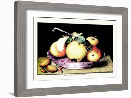 Dish with Apples and Almonds-Giovanna Garzoni-Framed Art Print