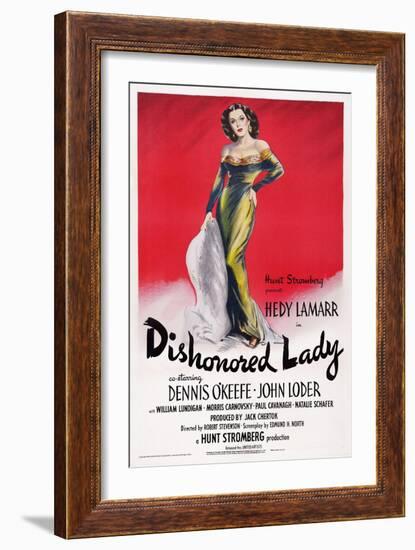 Dishonored Lady, Hedy Lamarr, 1947-null-Framed Art Print