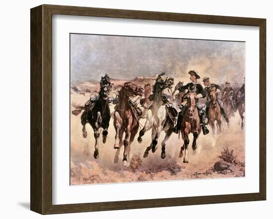 Dismounted: The 4th Troopers Moving-Frederic Sackrider Remington-Framed Giclee Print