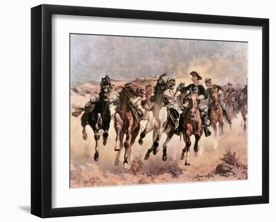 Dismounted: The 4th Troopers Moving-Frederic Sackrider Remington-Framed Giclee Print