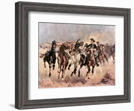 Dismounted: The 4th Troopers Moving-Frederic Sackrider Remington-Framed Giclee Print