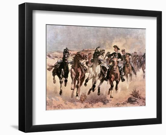 Dismounted: The 4th Troopers Moving-Frederic Sackrider Remington-Framed Giclee Print