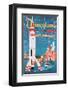 Disneyland - Los Angeles - Fly TWA (Trans World Airlines) - Tomorrowland TWA Moonliner-David Klein-Framed Art Print