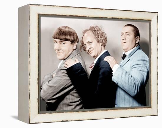 Disorder in the Court, Moe Howard, Larry Fine, Curly Howard, (aka The Three Stooges)-null-Framed Stretched Canvas