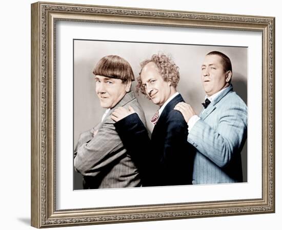 Disorder in the Court, Moe Howard, Larry Fine, Curly Howard, (aka The Three Stooges)-null-Framed Photo