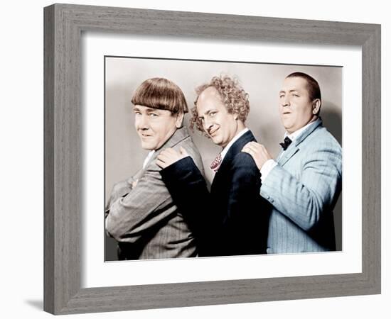 Disorder in the Court, Moe Howard, Larry Fine, Curly Howard, (aka The Three Stooges)-null-Framed Photo