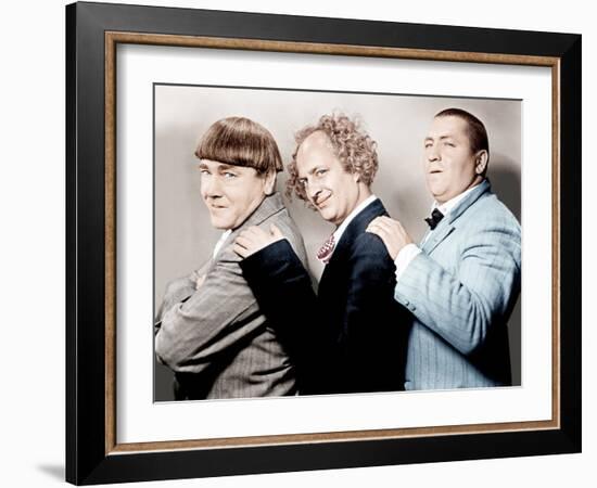 Disorder in the Court, Moe Howard, Larry Fine, Curly Howard, (aka The Three Stooges)-null-Framed Photo