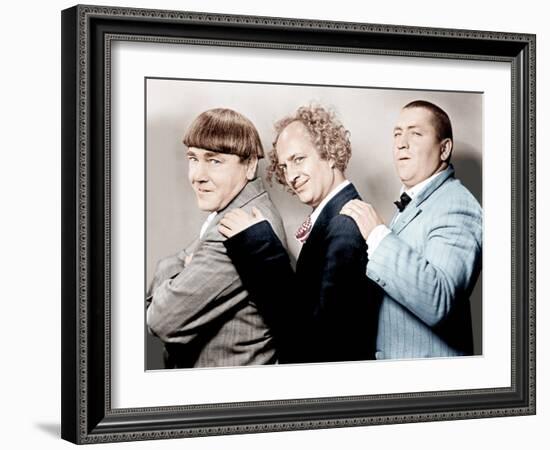 Disorder in the Court, Moe Howard, Larry Fine, Curly Howard, (aka The Three Stooges)-null-Framed Photo