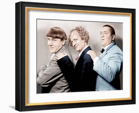 Disorder in the Court, Moe Howard, Larry Fine, Curly Howard, (aka The Three Stooges)-null-Framed Photo