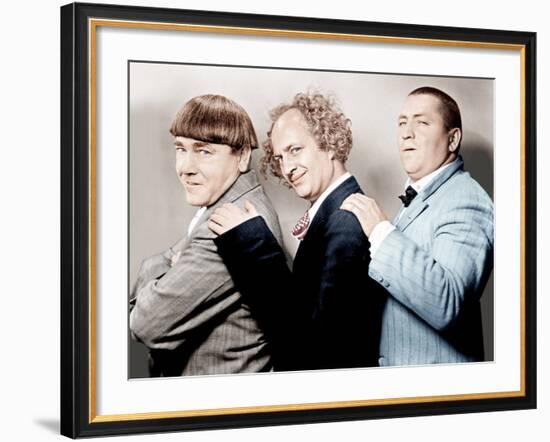 Disorder in the Court, Moe Howard, Larry Fine, Curly Howard, (aka The Three Stooges)-null-Framed Photo