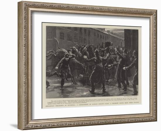 Disorderly Emigrants at Liverpool, a Consignment of Spanish Donkeys-null-Framed Giclee Print