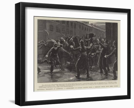 Disorderly Emigrants at Liverpool, a Consignment of Spanish Donkeys-null-Framed Giclee Print